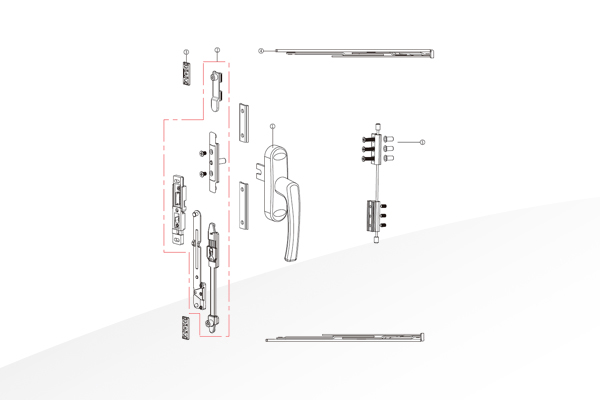 Hardware for ventilation outward-open window